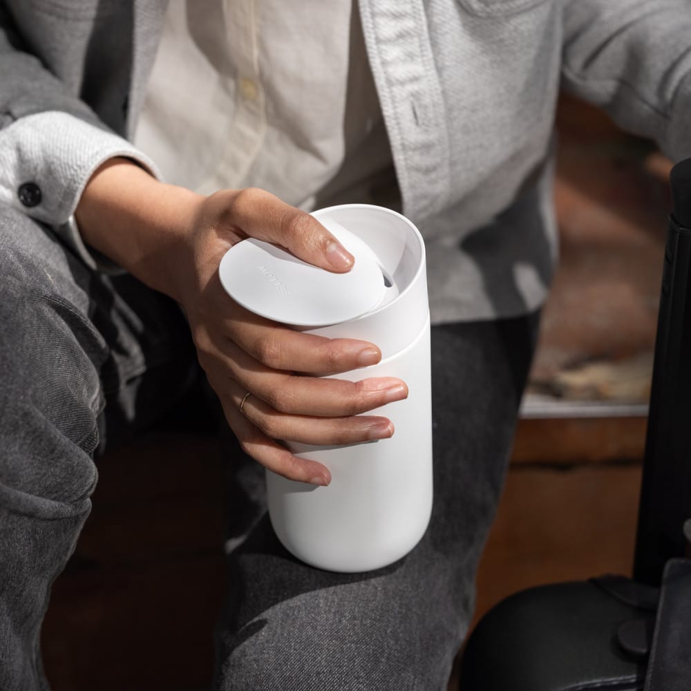 Fellow 16 oz White Carter Bundle (3 in 1) Travel Mug with Slide-Lock, Move & Cold Lids with Straw (2.3)